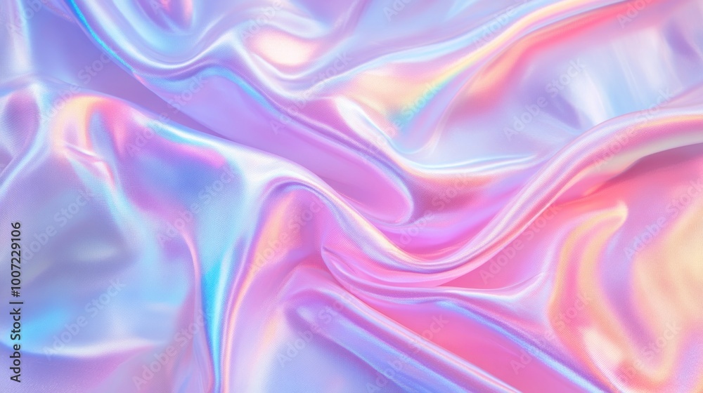 Soft iridescent fabric with pastel colors and abstract pattern. Soft iridescent fabric with pastel colors and abstract pattern.