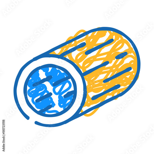 tube steel production doodle icon sketch vector. tube steel production sign. isolated symbol illustration
