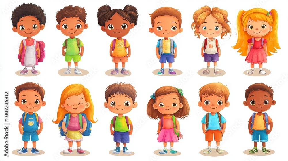 Joyful Multinational Group of Kindergarten and Elementary School Children: Happy Boys and Girls from Diverse Backgrounds Learning and Playing Together in a Vibrant Classroom Joyful Multinational Group of Kindergarten and Elementary School Children: Happy Boys and Girls from Diverse Backgrounds Learning and Playing Together in a Vibrant Classroom