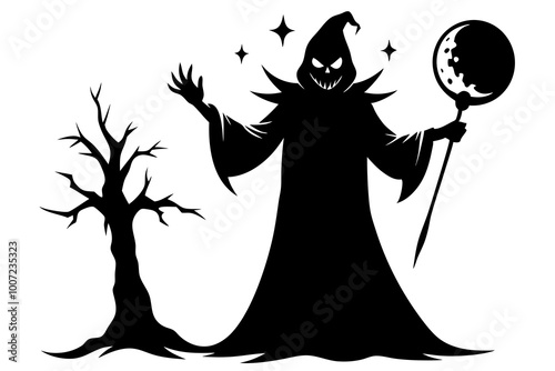 image of fantasy character conjures on halloween night