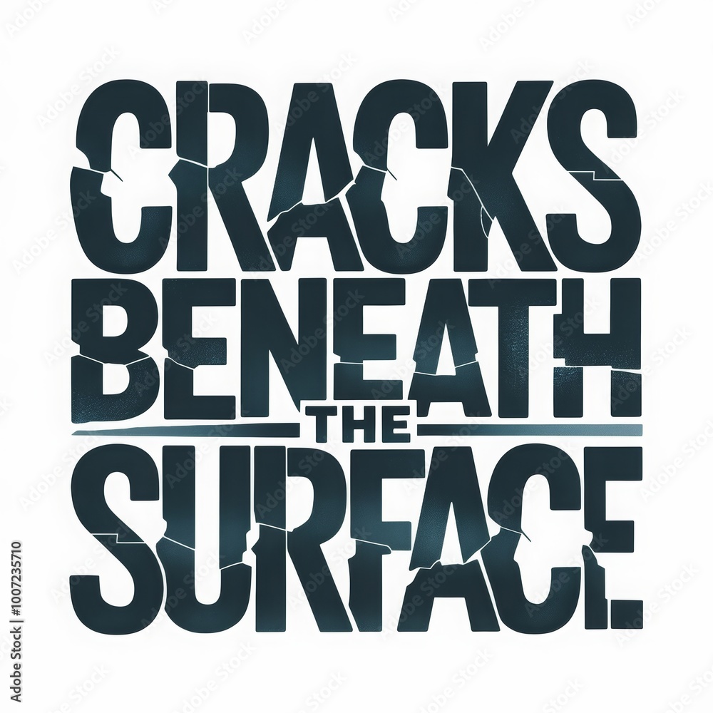 Cracks beneath the surface showcasing bold typography in a minimalist black and white design for artistic expression Cracks beneath the surface showcasing bold typography in a minimalist black and white design for artistic expression