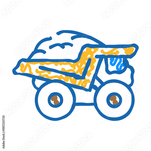haul truck steel production doodle icon sketch vector. haul truck steel production sign. isolated symbol illustration