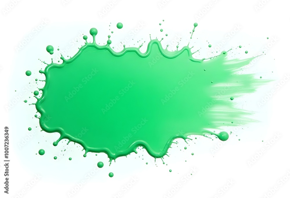 Obraz premium a colorful splash of green paint isolated on a white background create with ai