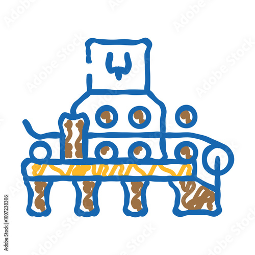 hot strip mill steel production doodle icon sketch vector. hot strip mill steel production sign. isolated symbol illustration