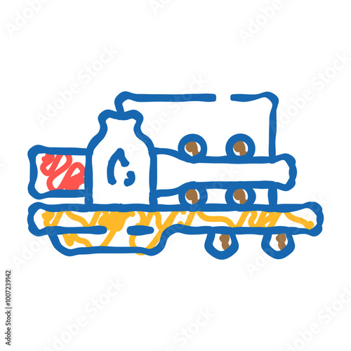 hot rolling steel production doodle icon sketch vector. hot rolling steel production sign. isolated symbol illustration