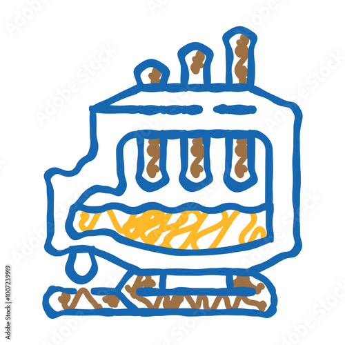 electric arc furnace steel production doodle icon sketch vector. electric arc furnace steel production sign. isolated symbol illustration