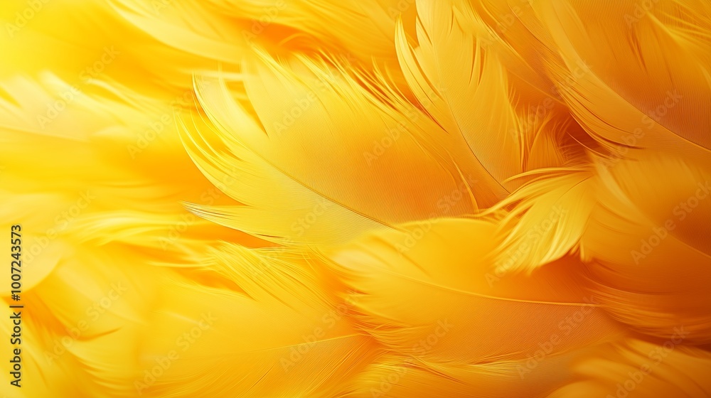 Close-up of bright yellow feathers creating a textured background. The feathers blend smoothly into each other, forming soft lines and dynamic shapes. Close-up of bright yellow feathers creating a textured background. The feathers blend smoothly into each other, forming soft lines and dynamic shapes.