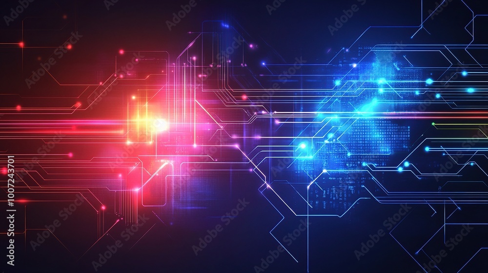 Vibrant Abstract Technology Background with Flowing Lines Vibrant Abstract Technology Background with Flowing Lines