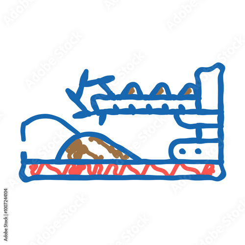 stacker reclaimer steel production doodle icon sketch vector. stacker reclaimer steel production sign. isolated symbol illustration