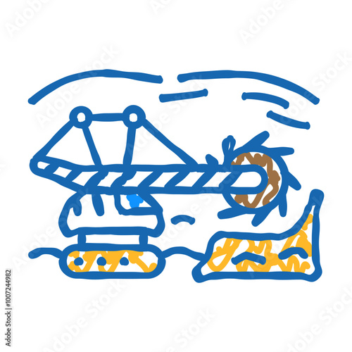 open pit mine steel production doodle icon sketch vector. open pit mine steel production sign. isolated symbol illustration