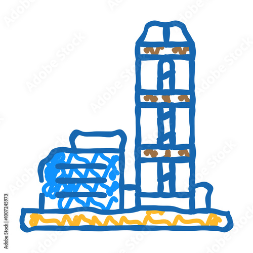 core drilling steel production doodle icon sketch vector. core drilling steel production sign. isolated symbol illustration