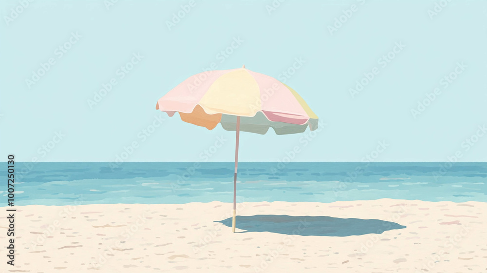 Illustration of a beach umbrella on a beautiful sunny day Illustration of a beach umbrella on a beautiful sunny day