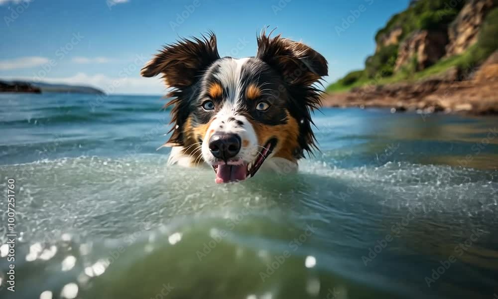 A los perros les encanta nadar.
Perros y mascotas divertidos.