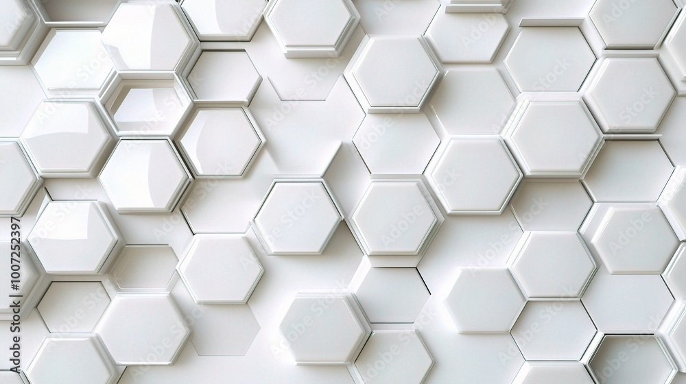 Elegant Hexagonal White Tile Pattern Background Elegant Hexagonal White Tile Pattern Background