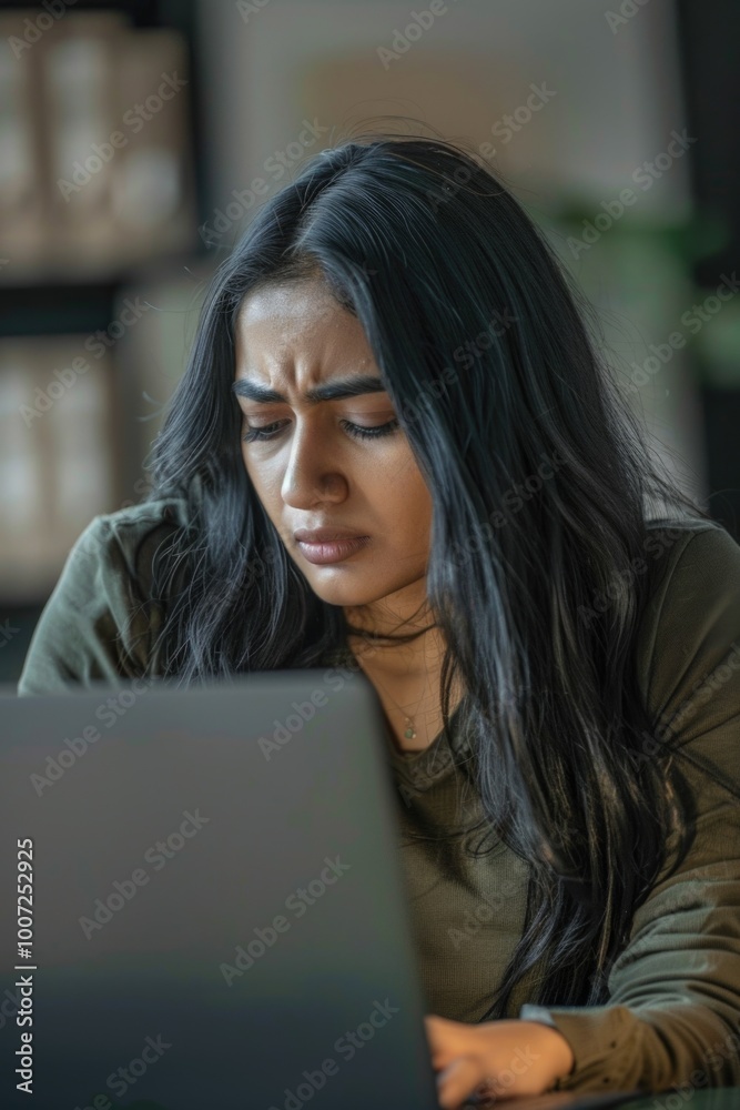 A person sits in front of a laptop computer, focused on their work A person sits in front of a laptop computer, focused on their work