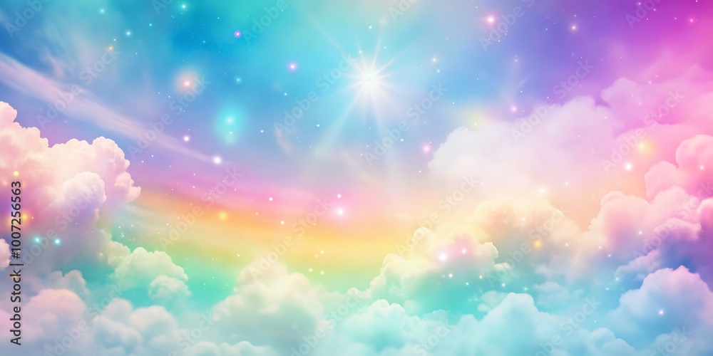 Dreamy Pastel Sky with Glowing Stars and Clouds, celestial, fantasy, abstract Dreamy Pastel Sky with Glowing Stars and Clouds, celestial, fantasy, abstract
