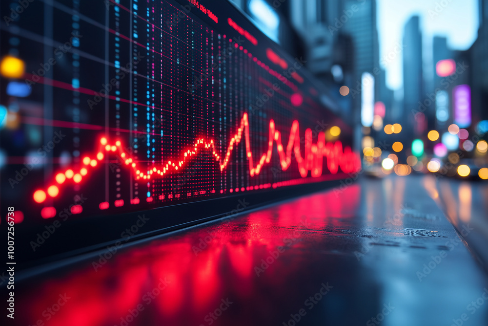 A sleek chart illustrating rising inflation rates with dramatic red lines against a minimalist background. A sleek chart illustrating rising inflation rates with dramatic red lines against a minimalist background.