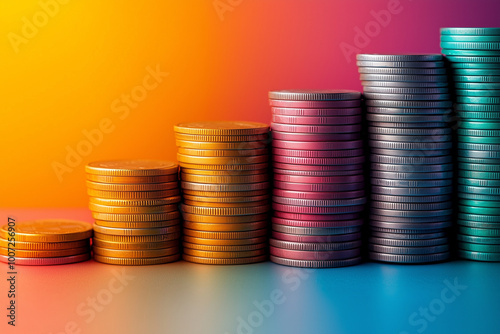 A clean, modern rendering of income brackets, showing levels of wealth in minimal columns.