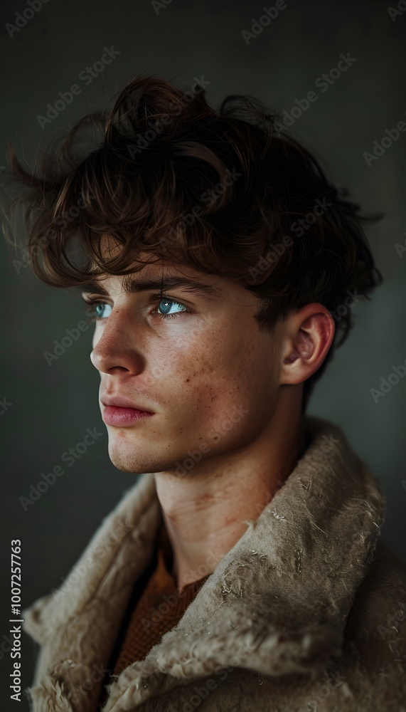 Portrait of a contemplative young man with stylish hair Portrait of a contemplative young man with stylish hair
