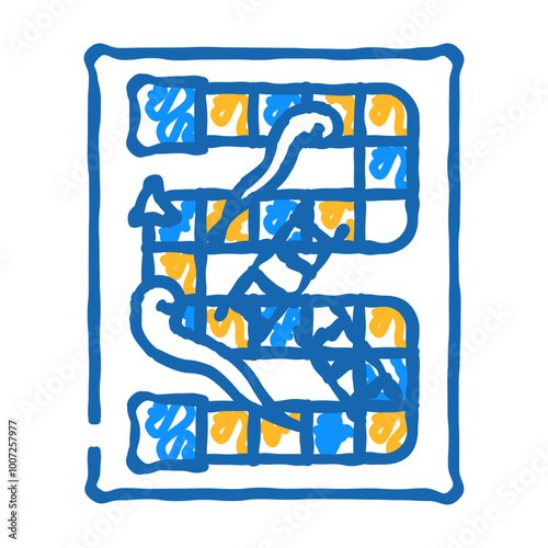 snakes and ladders game board table doodle icon sketch vector. snakes and ladders game board table sign. isolated symbol illustration
