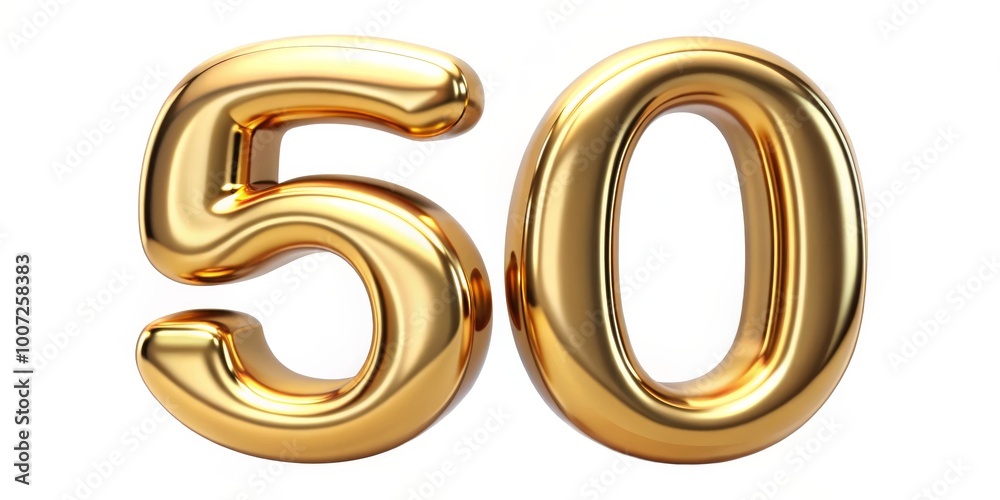 Golden Number 50 - 3D Rendering, gold, metallic, anniversary Golden Number 50 - 3D Rendering, gold, metallic, anniversary