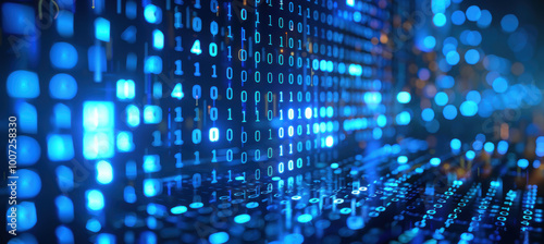 Wallpaper Mural Blue Digital Data Stream Torontodigital.ca