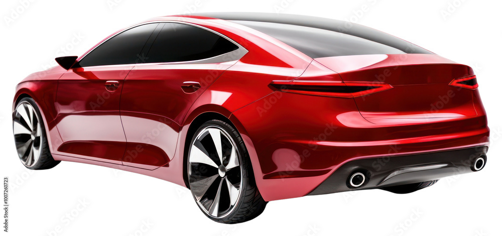 Φωτογραφία PNG Concept red modern sedan car vehicle wheel white background.