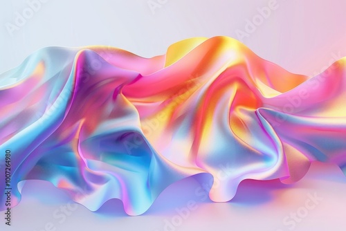 Colorful abstract design featuring flowing fabric textures and patterns