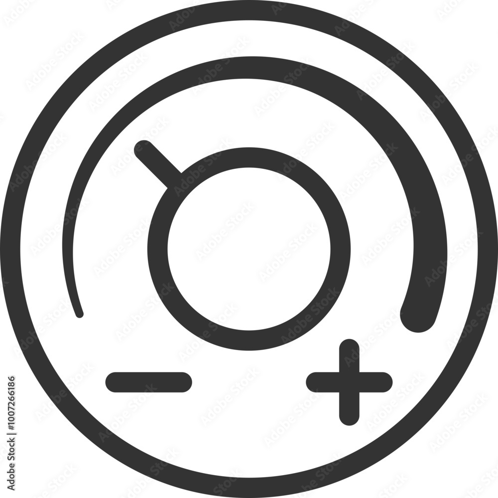 Light dimmer icon line trendy design. Electricity lamp saving energy sign. Black and white flat style.