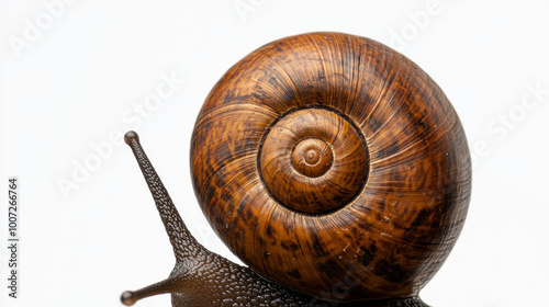 Close-up of the fine ridges on a snail shell photo