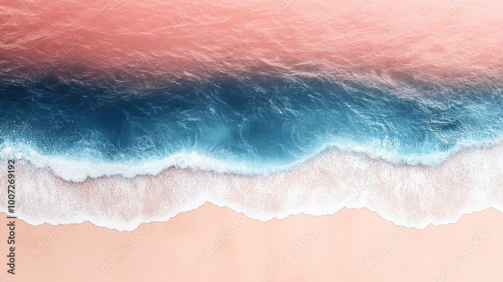 Fototapeta premium Gradient Ocean Wave with Smooth Strokes