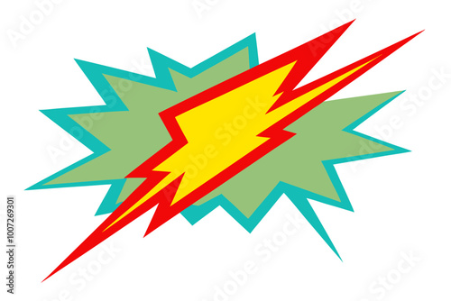 Vibrant Zigzag Electric Shock Speech Bubble Vector Art Perfect for Creative Expression
