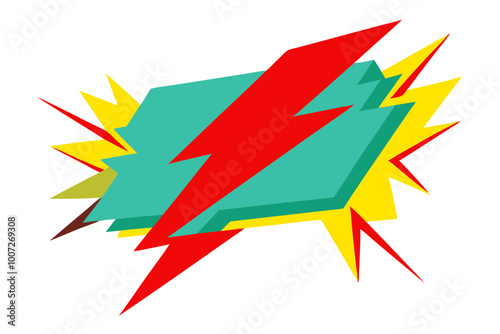Bold Zigzag Electric Shock Style Speech Bubble Vector Design for Eye Catching Messages
