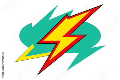 Energizing Zigzag Electric Shock Speech Bubble Vector Illustration for Dynamic Communication
