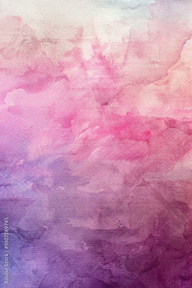 Fototapeta premium A beautiful watercolor painting of a pink and blue sky with fluffy clouds