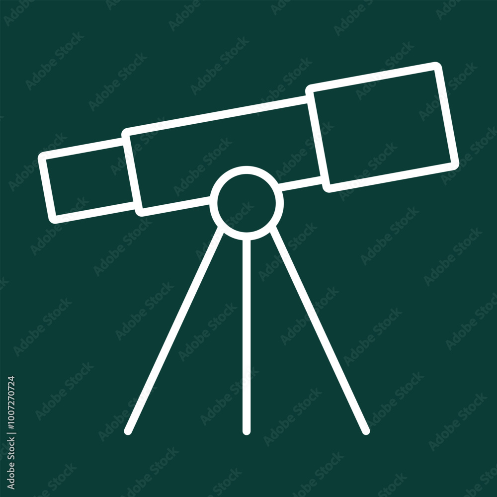 Telescope pointing up outline icon. Linear vector from astronomy concept. Telescope line icon. Black and white icon of a telescope on a tripod. Telescope pointing up outline icon. Linear vector from astronomy concept. Telescope line icon. Black and white icon of a telescope on a tripod.