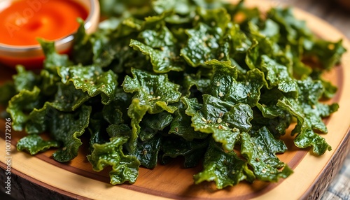 Close-Up Crispy Crunch Delicious Seaweed Snack  photo