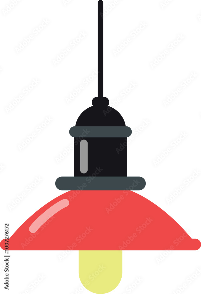Fototapeta premium Ceiling lamp icon. Retro color light shade