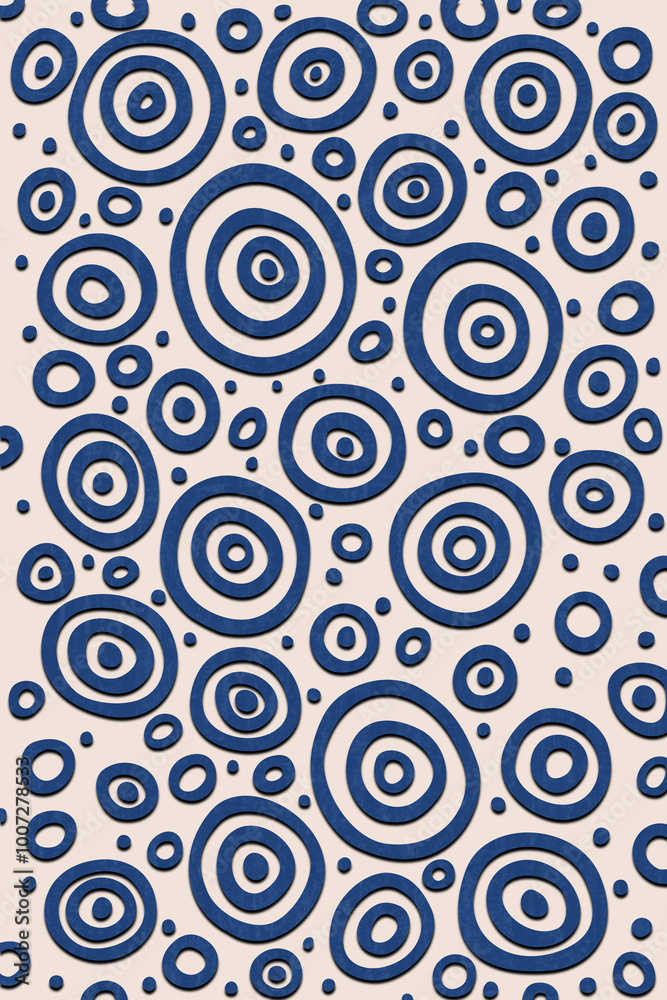 Blue circles paper cut out pattern on white background Blue circles paper cut out pattern on white background