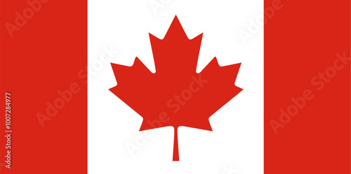 vector flag of Canada. Canadian national flag. National symbol of Canada - maple leaf on national flag