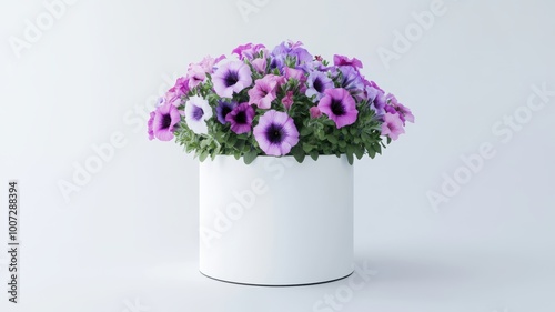 Petunias in shades of red a...