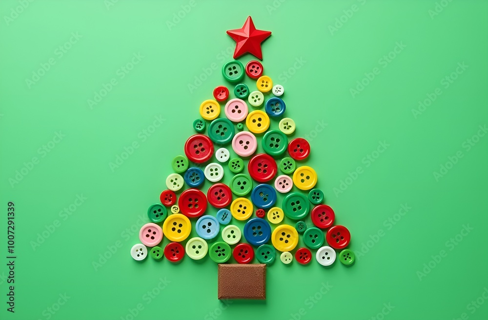 Abstract Christmas tree made from colorful buttons. Abstract Christmas tree made from colorful buttons.
