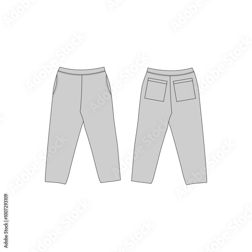 Sweatpants Technical Design Illustration