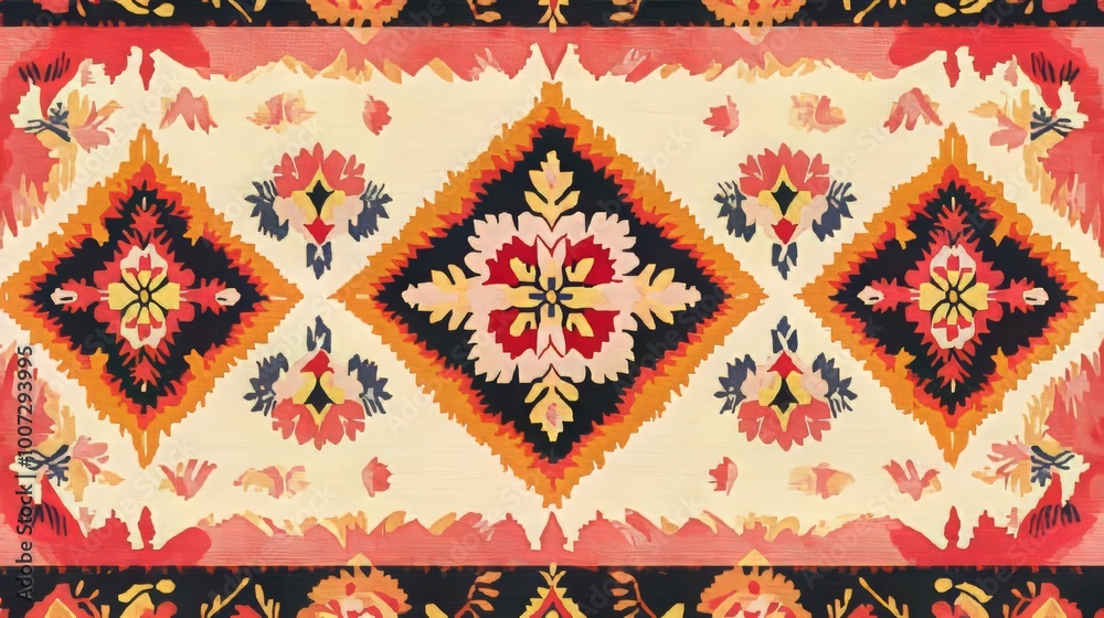 Textile digital design motif pattern decor hand-made artwork frame, gift card wallpaper, women’s cloth ornament, abstract border, rug, ethnic ikat, semi-bold flower designs with geometrical work. -- Textile digital design motif pattern decor hand-made artwork frame, gift card wallpaper, women’s cloth ornament, abstract border, rug, ethnic ikat, semi-bold flower designs with geometrical work. --