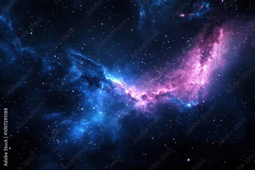 Fototapeta premium A starry night sky with a blue hue, generative ai image