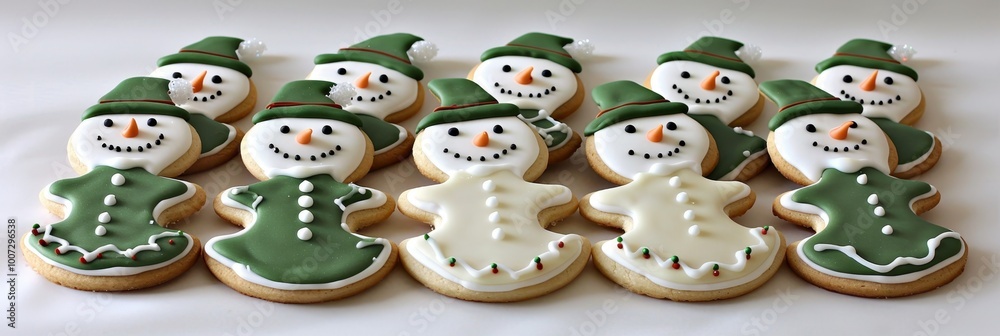 Delicious christmas cookies snowmen, gingerbread men, and festive christmas trees delight Delicious christmas cookies snowmen, gingerbread men, and festive christmas trees delight