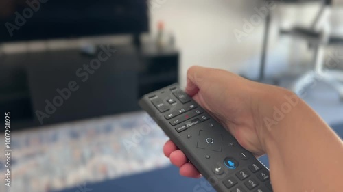 TV remote control, turning on the TV, tv, control, hand