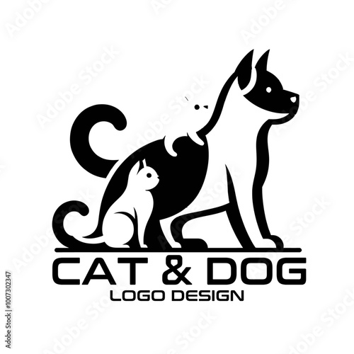 Cat And Dog Vector Logo Design photo