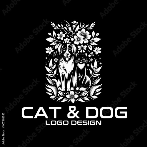 Cat And Dog Vector Logo Design photo