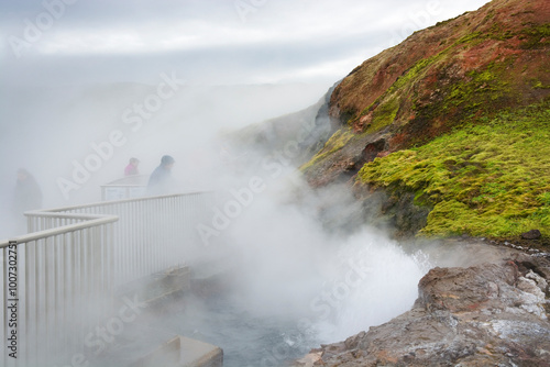 Deildartunguhver hot spring in Reykholtsdalur, Iceland photo